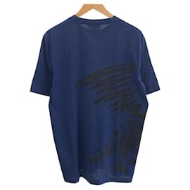 Hermès-Hermes Dragon Cotton T-Shirt Blue Black-Other