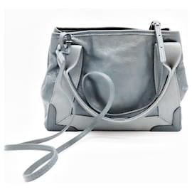 Balenciaga-Balenciaga Navy Cabas XS Leather Tote-Grey