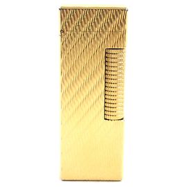 Alfred Dunhill Dunhill Gold Square Wave Gas Lighter Golden