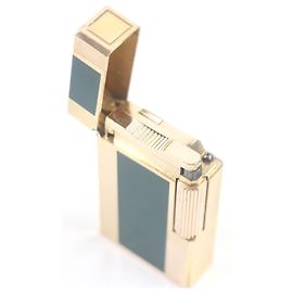 Autre Marque Dupont Lacquer Roller Gas Lighter Gold Green Golden