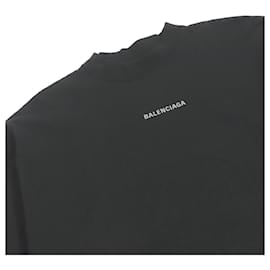 Balenciaga-Balenciaga Cotton Logo Print T-Shirt Black S-Black