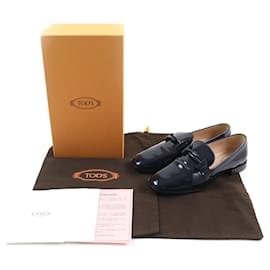 Tod's-Tod's Patent Leather Loafers Navy 37.5-Navy blue