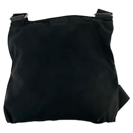 Prada-Prada Nylon Tessuto Triangle Logo Crossbody Bag-Black