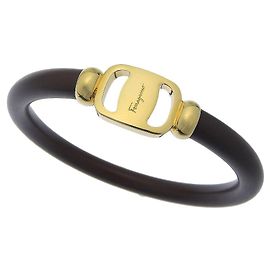 Pulseira Vara de couro marrom Salvatore Ferragamo Marrom