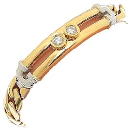 Autre Marque-K18YG/Pt850 Diamond Bracelet 28.4g-Golden