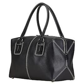 Tod's-Tod's Leather 2WAY Mini Boston Bag-Black