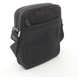 Prada-Prada Nylon Saffiano Leather Shoulder Bag 2VH112-Black