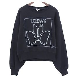 Loewe Embroidery Bunny Sweatshirt Black Black
