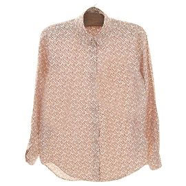 Burberry Silk Shirt UK4 Monogram Beige