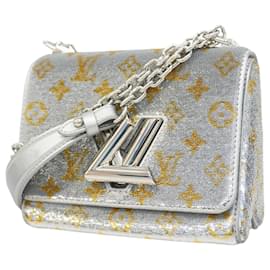 Louis Vuitton-Louis Vuitton Monogram Sequin Twist PM Shoulder Bag-Silvery,Golden