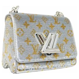 Louis Vuitton-Louis Vuitton Monogram Sequin Twist PM Shoulder Bag-Silvery,Golden
