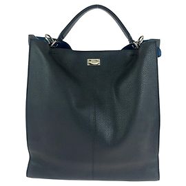 Fendi Peekaboo X-Lite Leather Briefcase Black