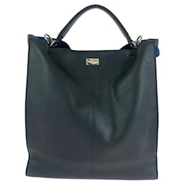 Fendi-Fendi Peekaboo X-Lite Leather Briefcase-Black