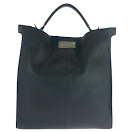 Fendi-Fendi Peekaboo X-Lite Leather Briefcase-Black