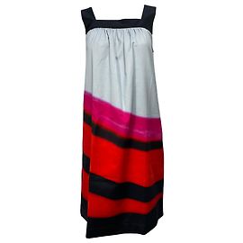 Abito a lunghezza ginocchio con scollo quadrato Dries Van Noten x Len Lye in cotone multicolore Multicolore