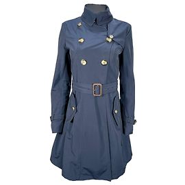 Cappotto trench con cintura Moncler Euphraise in cotone blu navy Blu Blu navy
