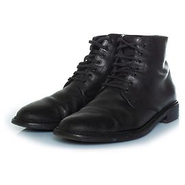 Botas de torno em couro preto Saint Laurent Preto