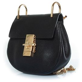 Bolsa Drew de couro preto Chloé Preto