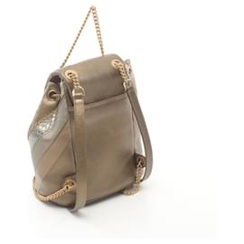 Chanel-Chanel Leather V-Stitch Backpack Brown-Brown