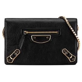 Balenciaga-Balenciaga Chain Wallet Shoulder Bag Black-Black