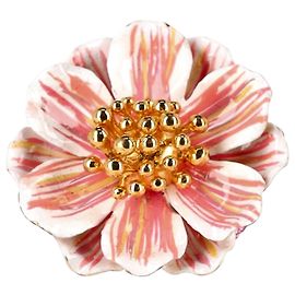 Bague Motif Fleur Dolce & Gabbana en Émail Rose Marron Rose