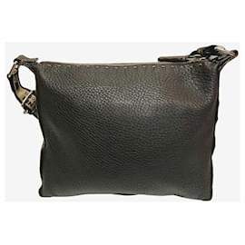 Fendi-Fendi Selleria Leather Shoulder Bag 8BT092-Brown