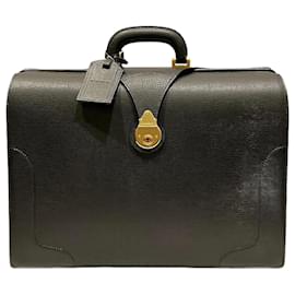 Burberry-Burberry Leather Doctors Bag Black Handbag-Black