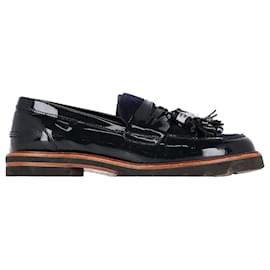 Stuart Weitzman-Mocassins Stuart Weitzman Manila en cuir verni bleu marine-Bleu,Bleu Marine