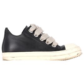 Sneakers basse vintage Rick Owens in pelle nera Nero