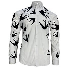 Camisa de manga larga estampada Alexander Mcqueen en algodón blanco Blanco