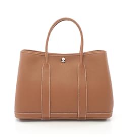 Hermès-Sac Tote TPM Garden Party Hermes Marron-Marron