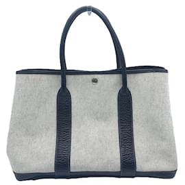 Hermès-Sac tote Toile Ash Garden Party d'Hermès-Marron,Beige