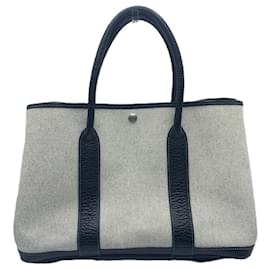 Hermès-Sac tote Toile Ash Garden Party d'Hermès-Marron,Beige