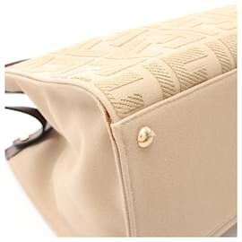 Fendi-Fendi Peekaboo X-Tote Medium Canvas Leather Bag-Brown,Beige