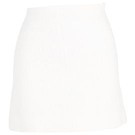 Falda mini de cintura alta Theory en tweed de algodón blanco Blanco