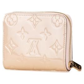 Louis Vuitton-Louis Vuitton Patent Leather Zippy Coin Purse-Brown,Beige