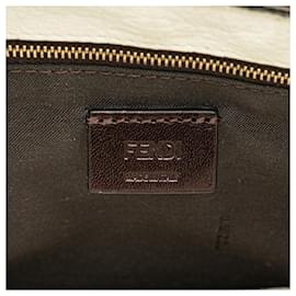 Fendi-Fendi Fila Leather Clutch Bag 7VA350-White