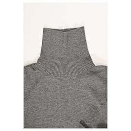 Sacai- Sacai Knitted Lace Trim Midi Turtleneck Dress in Multicolor Wool-Multiple colors