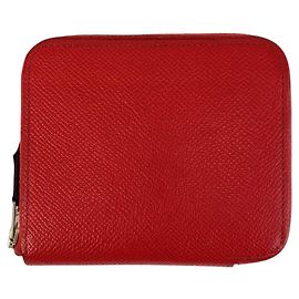 Cartera compacta de seda Azap de Hermès roja Roja