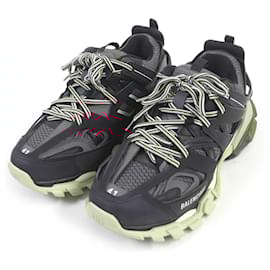 Balenciaga-Balenciaga Track Dad Shoes Leather Black-Black