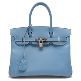 Hermès-Sac à main Hermes Birkin 30 Jean Bleu-Bleu