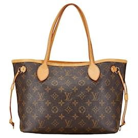 Louis Vuitton-Louis Vuitton Neverfull PM Tote Bag Brown PVC Leather-Brown