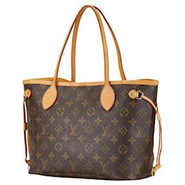 Louis Vuitton-Louis Vuitton Neverfull PM Tote Bag Brown PVC Leather-Brown