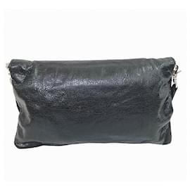 Balenciaga-Balenciaga Leather Envelope Shoulder Bag-Black