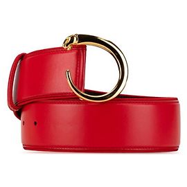 Cinto Cartier Must de Panthère S em couro vermelho e ouro. Vermelho Dourado
