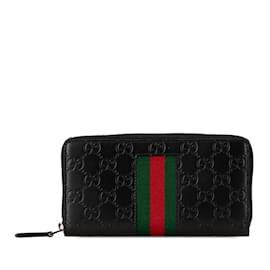 Gucci-Gucci Guccissima Sherry Line Long Wallet-Black