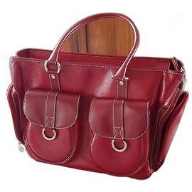 Lancel Elsa Handtasche Rot Baumwollcanvas Rot