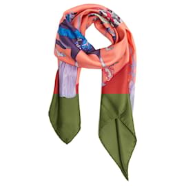 Hermès-Hermès 1991 Square Scarf 90 Samurai Red Coral Silk Scarf Hermes-Multiple colors