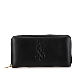 Saint Laurent-Saint Laurent Black Leather Long Wallet-Black