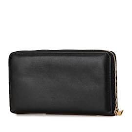 Saint Laurent-Saint Laurent Black Leather Long Wallet-Black